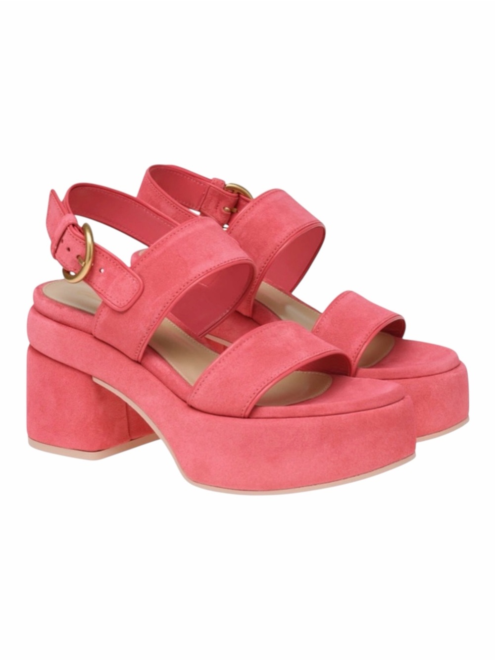 Gianvito Rossi Melrose Platform Sued Pink Shoes Size 7